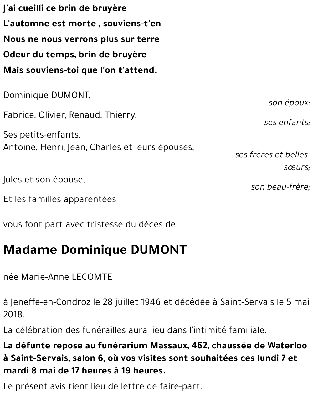 Marie-Anne LECOMTE