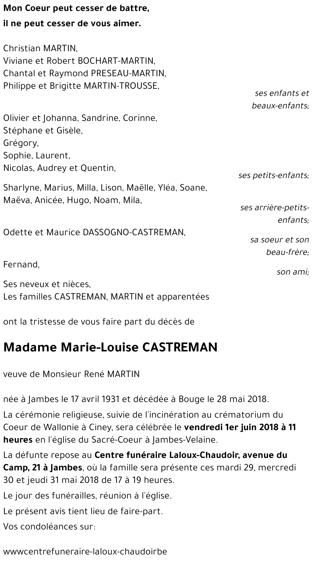 Marie-Louise CASTREMAN