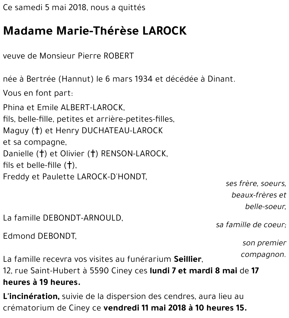 Marie-Thérèse LAROCK