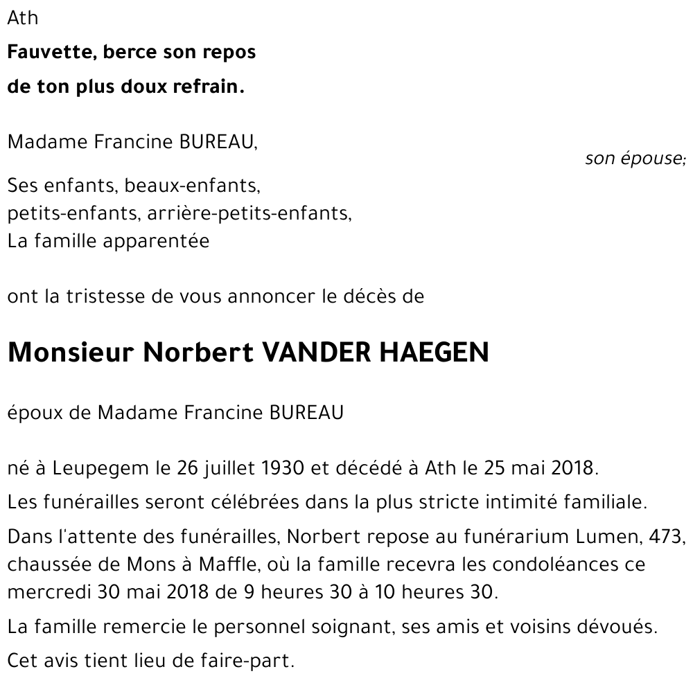 Norbert VANDER HAEGEN