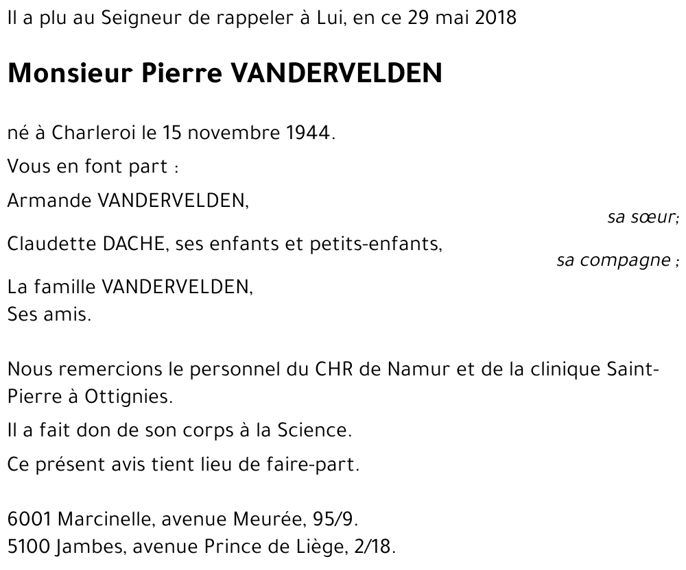 Pierre VANDERVELDEN