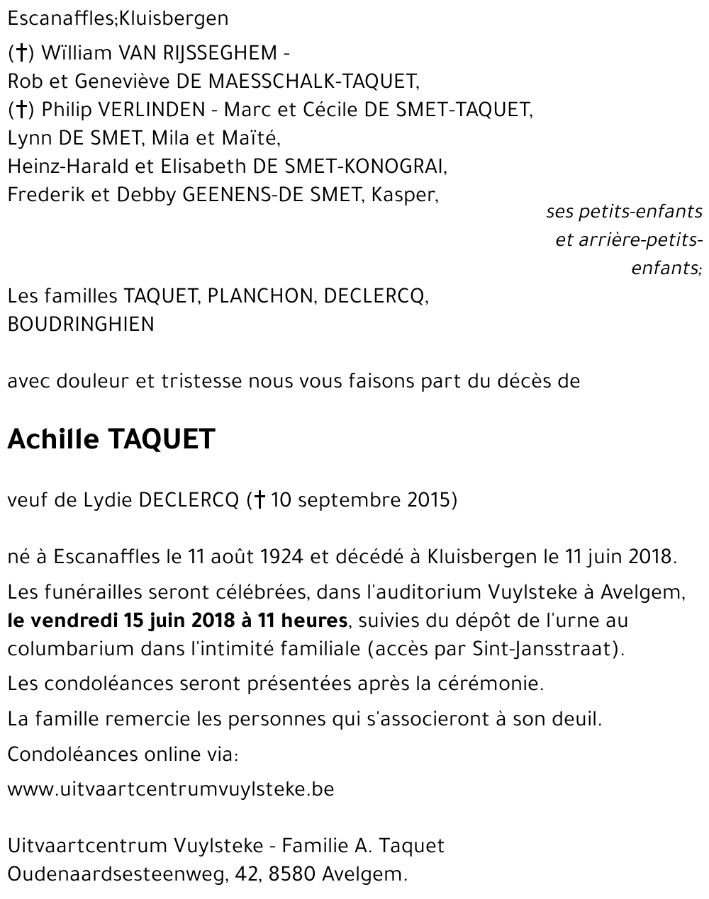 Achille TAQUET