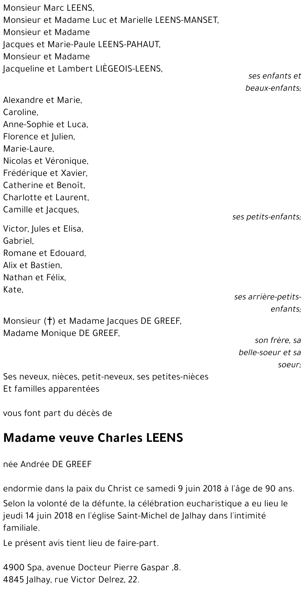 Andrée DE GREEF
