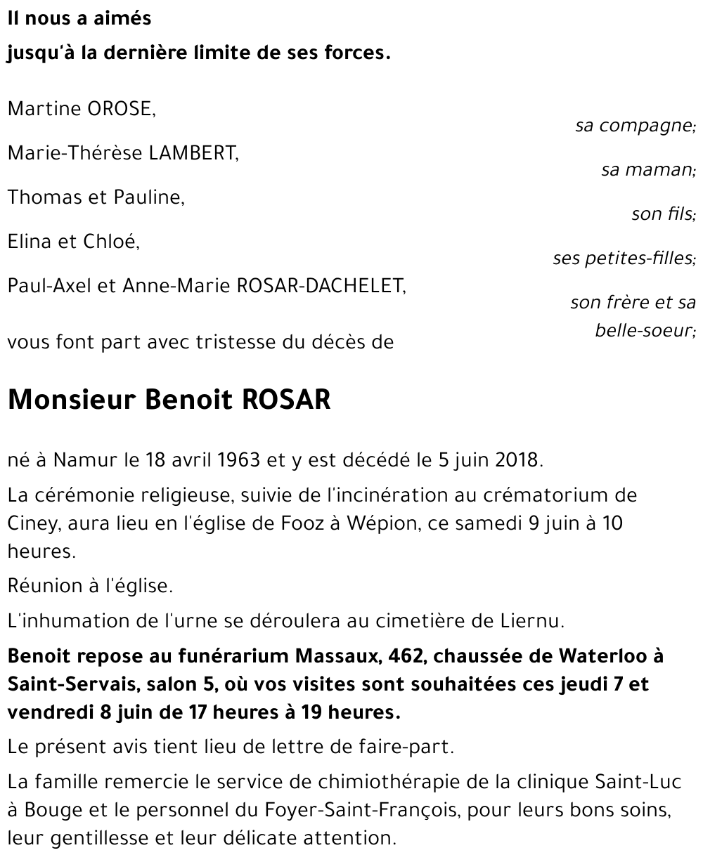 Benoit ROSAR