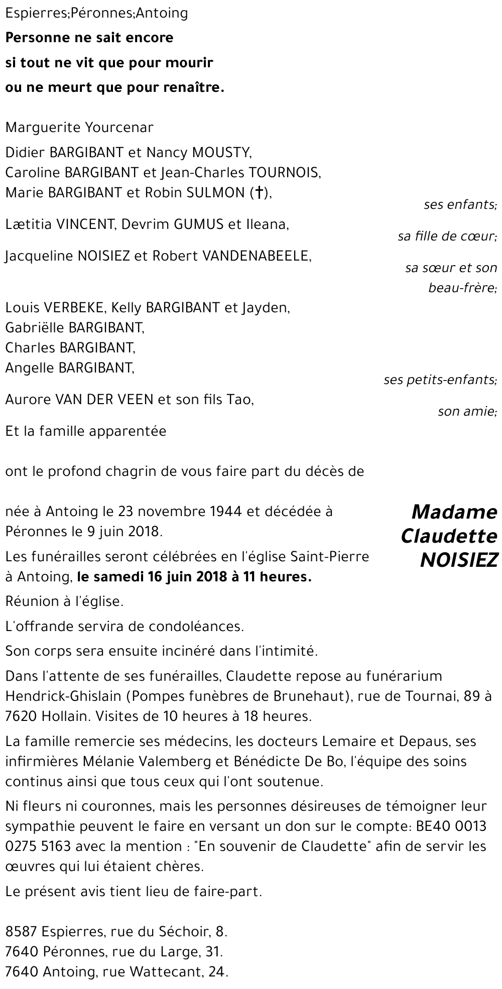 Claudette NOISIEZ