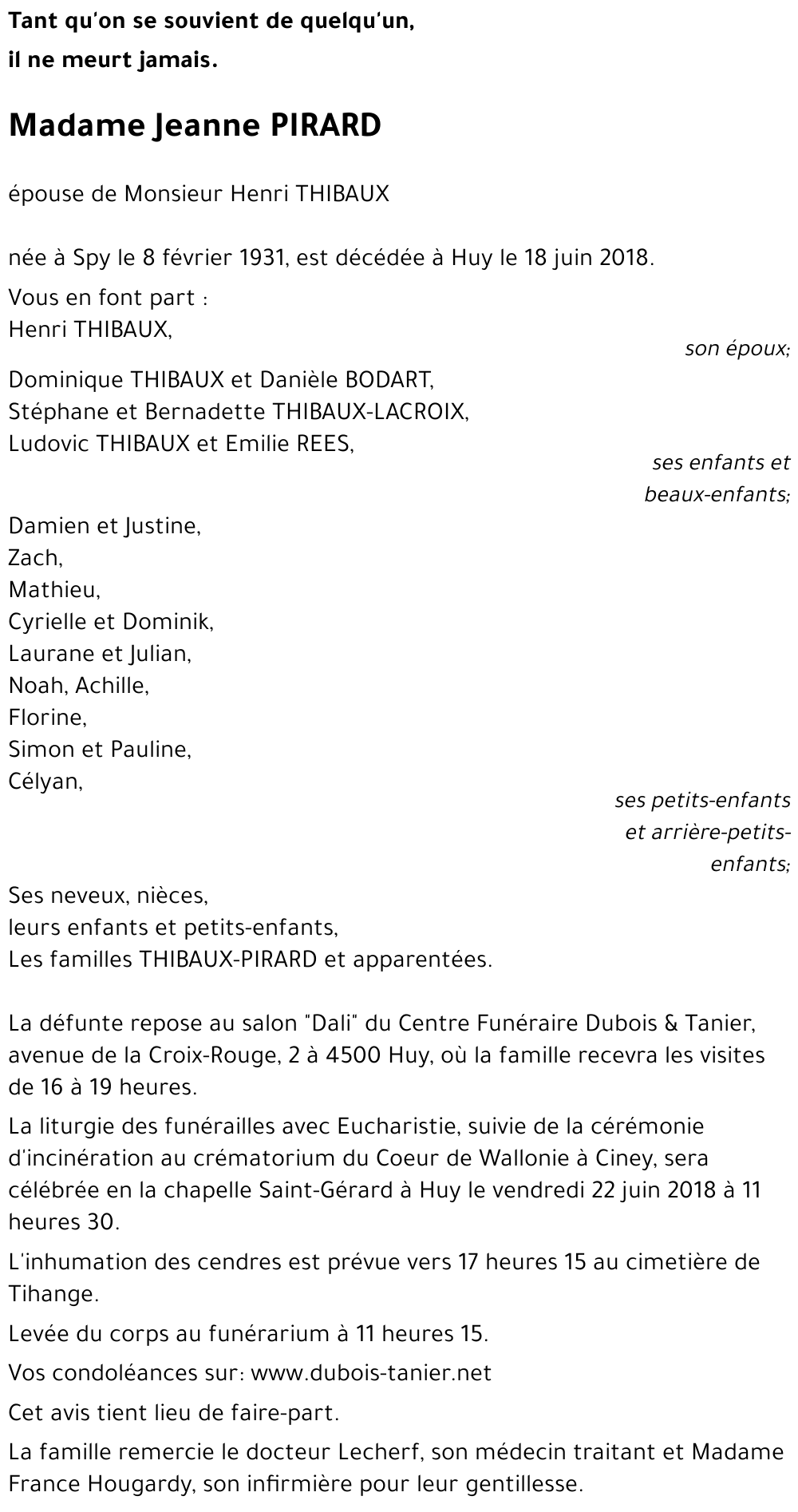 Jeanne PIRARD