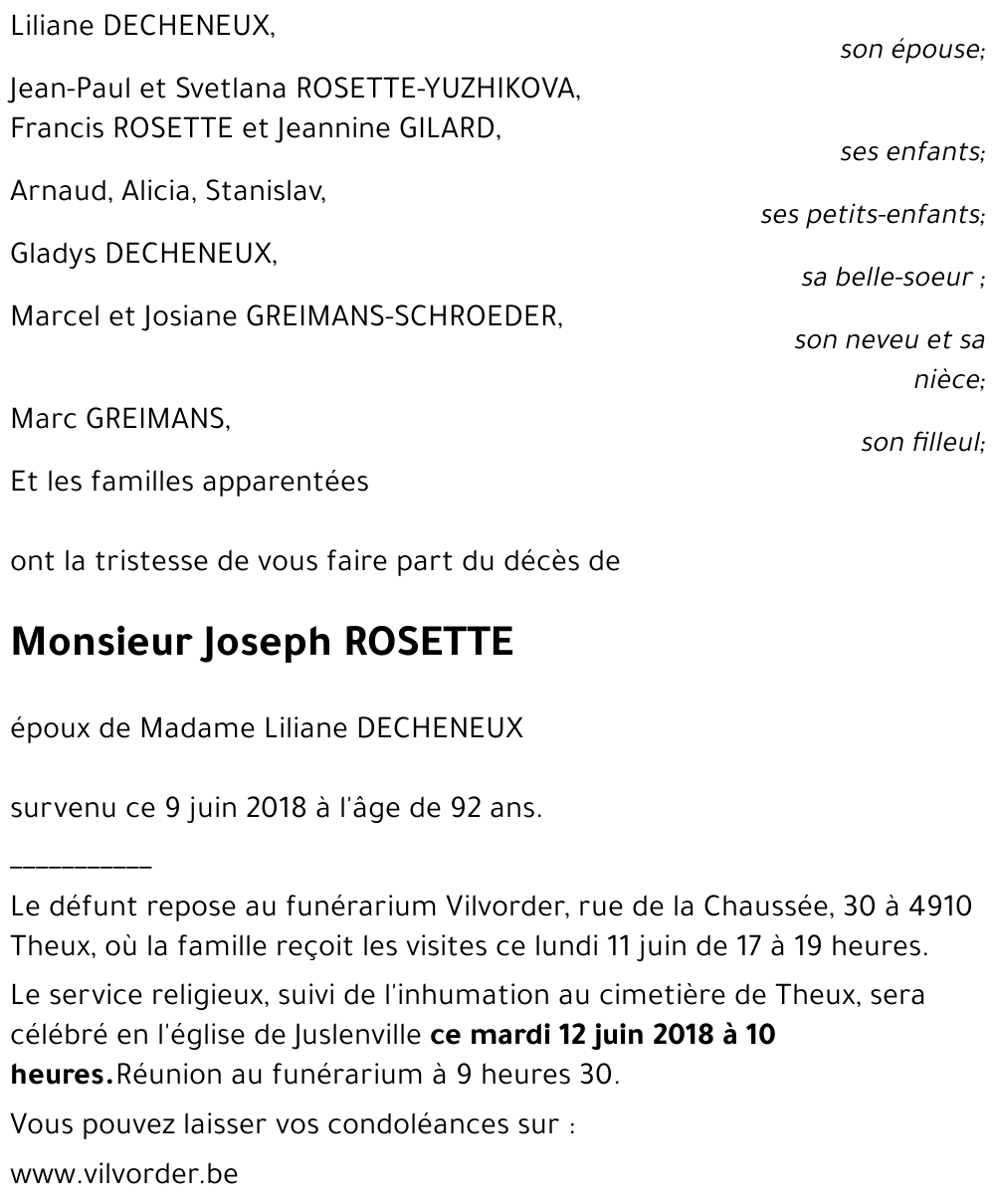Joseph ROSETTE