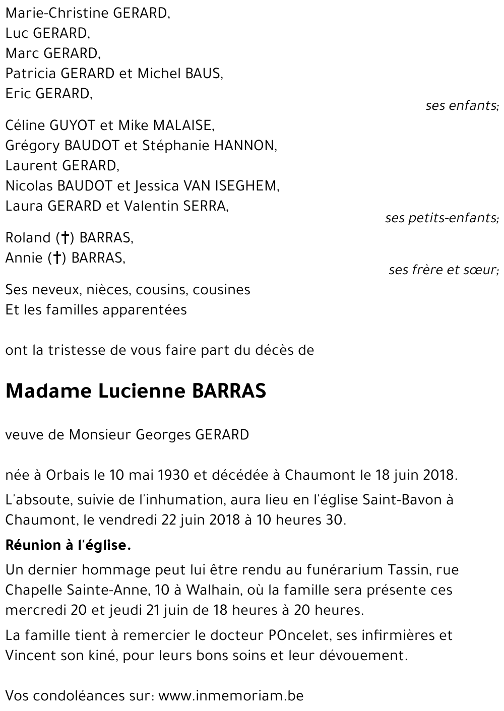 Lucienne BARRAS