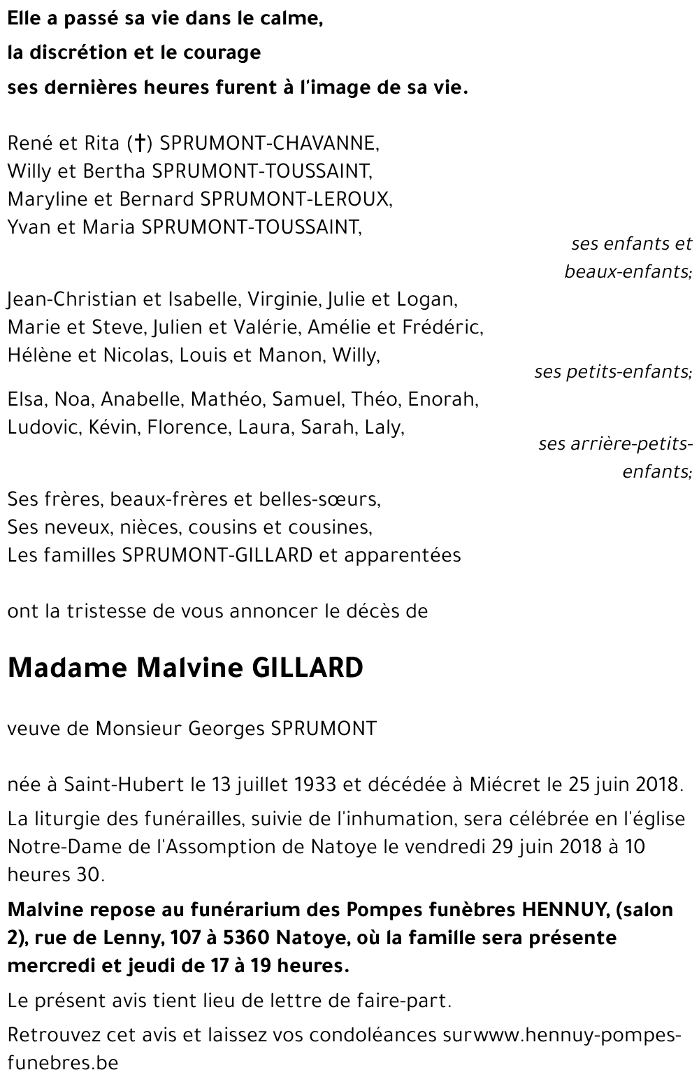 Malvine GILLARD