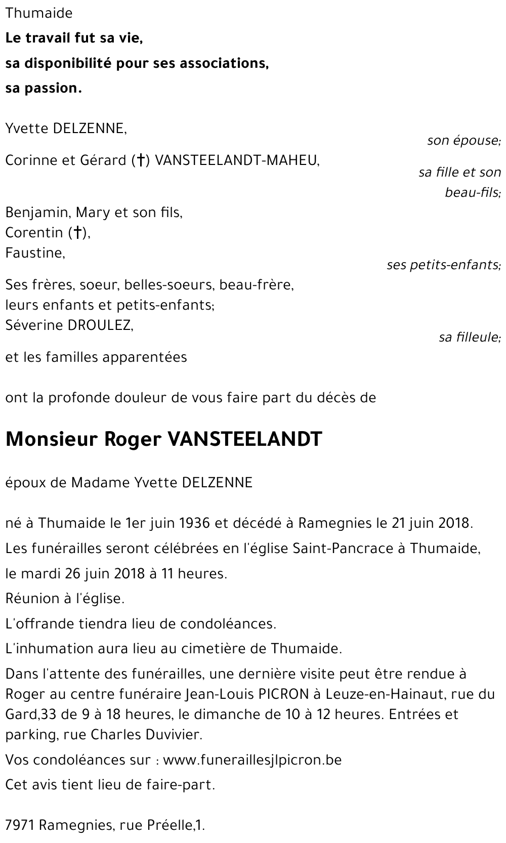 Roger VANSTEELANDT