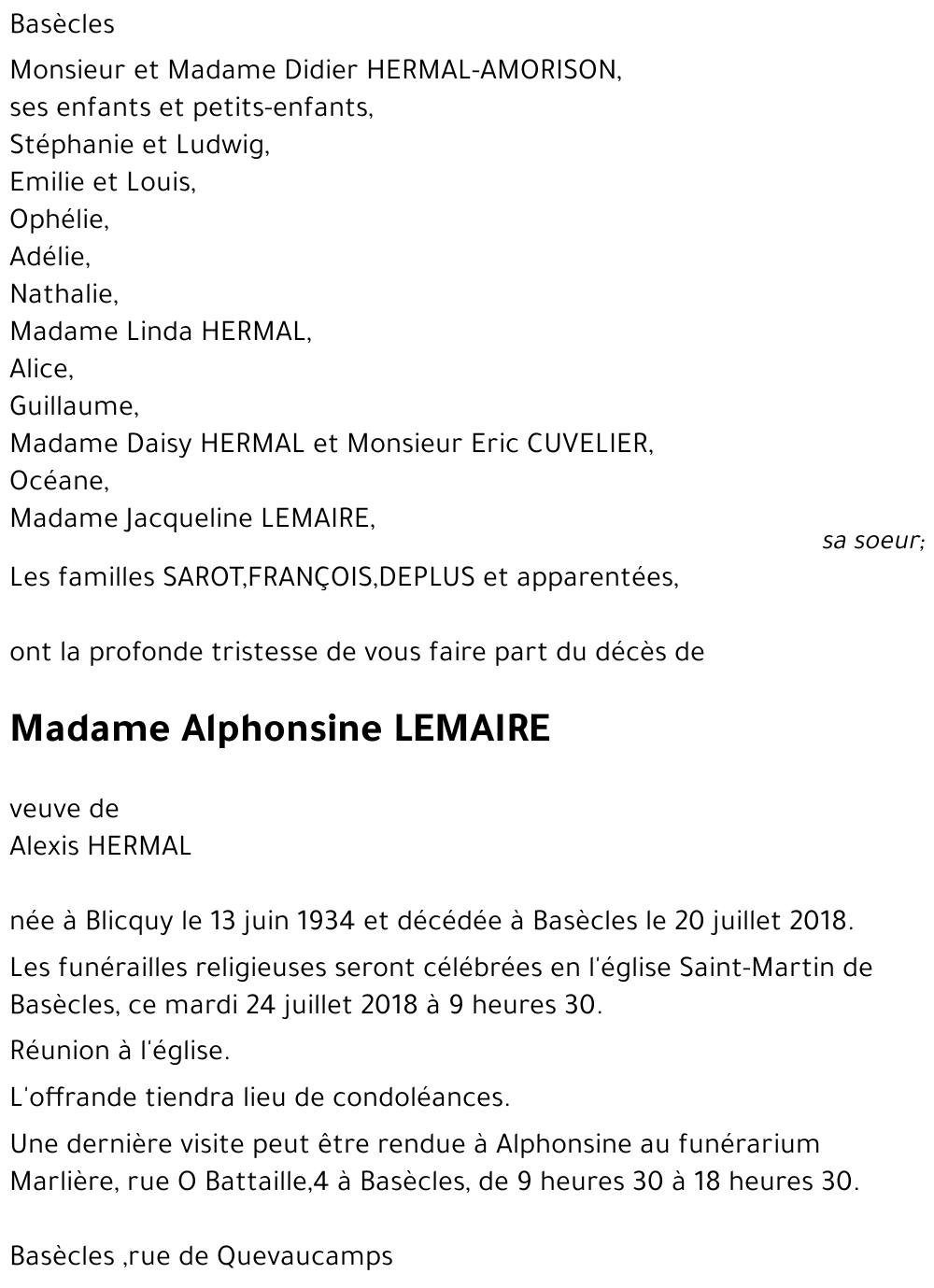 Alphonsine Lemaire