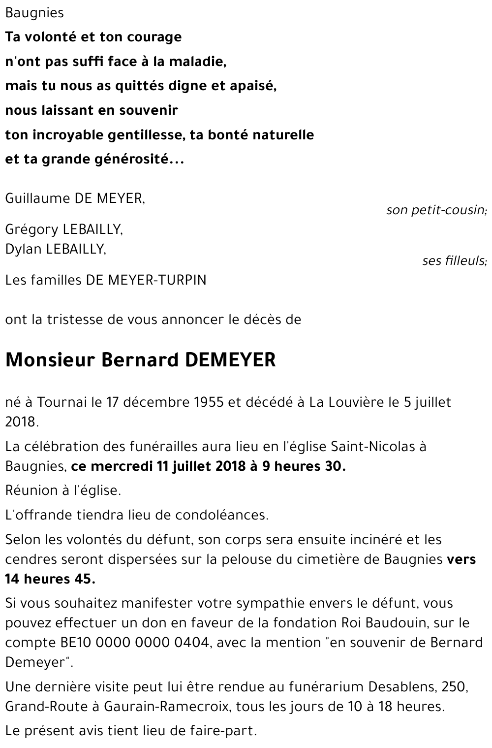 Bernard DEMEYER
