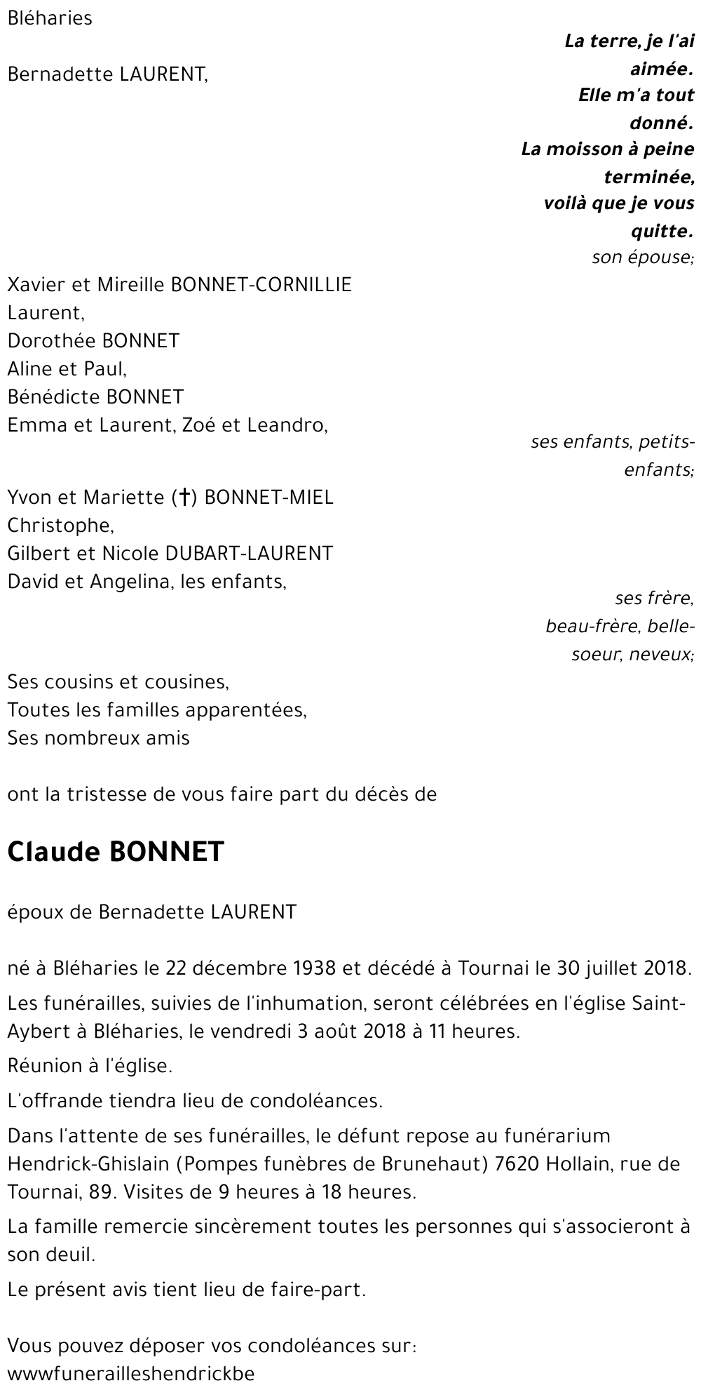 Claude BONNET