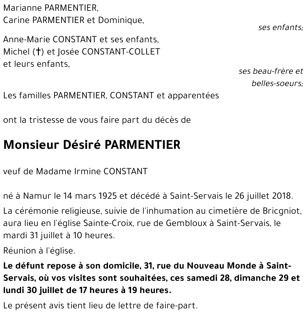 Désiré PARMENTIER