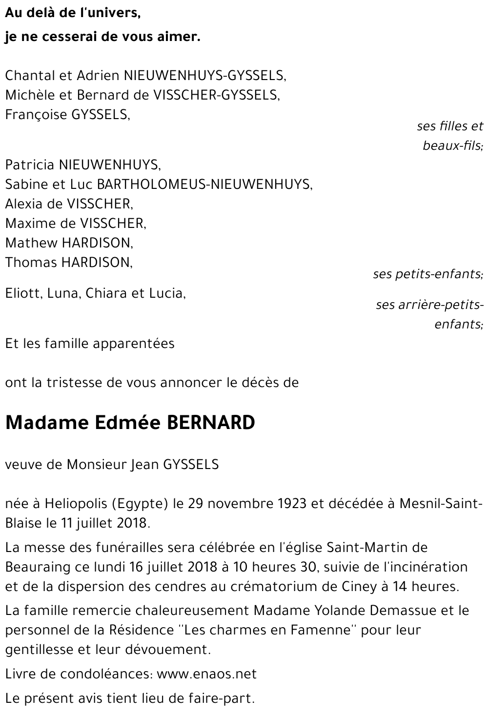 Edmée BERNARD