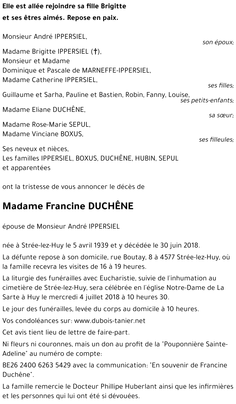 Francine DUCHÊNE