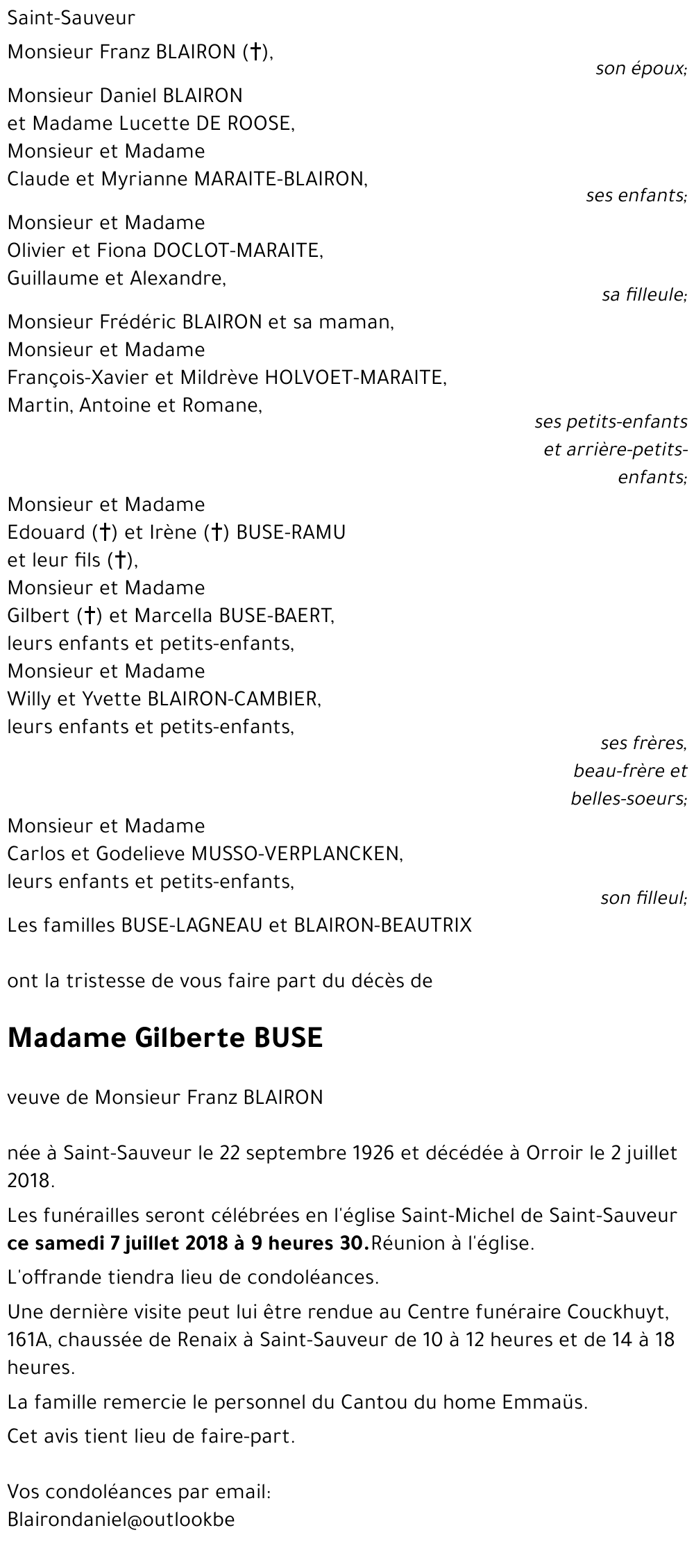 Gilberte BUSE