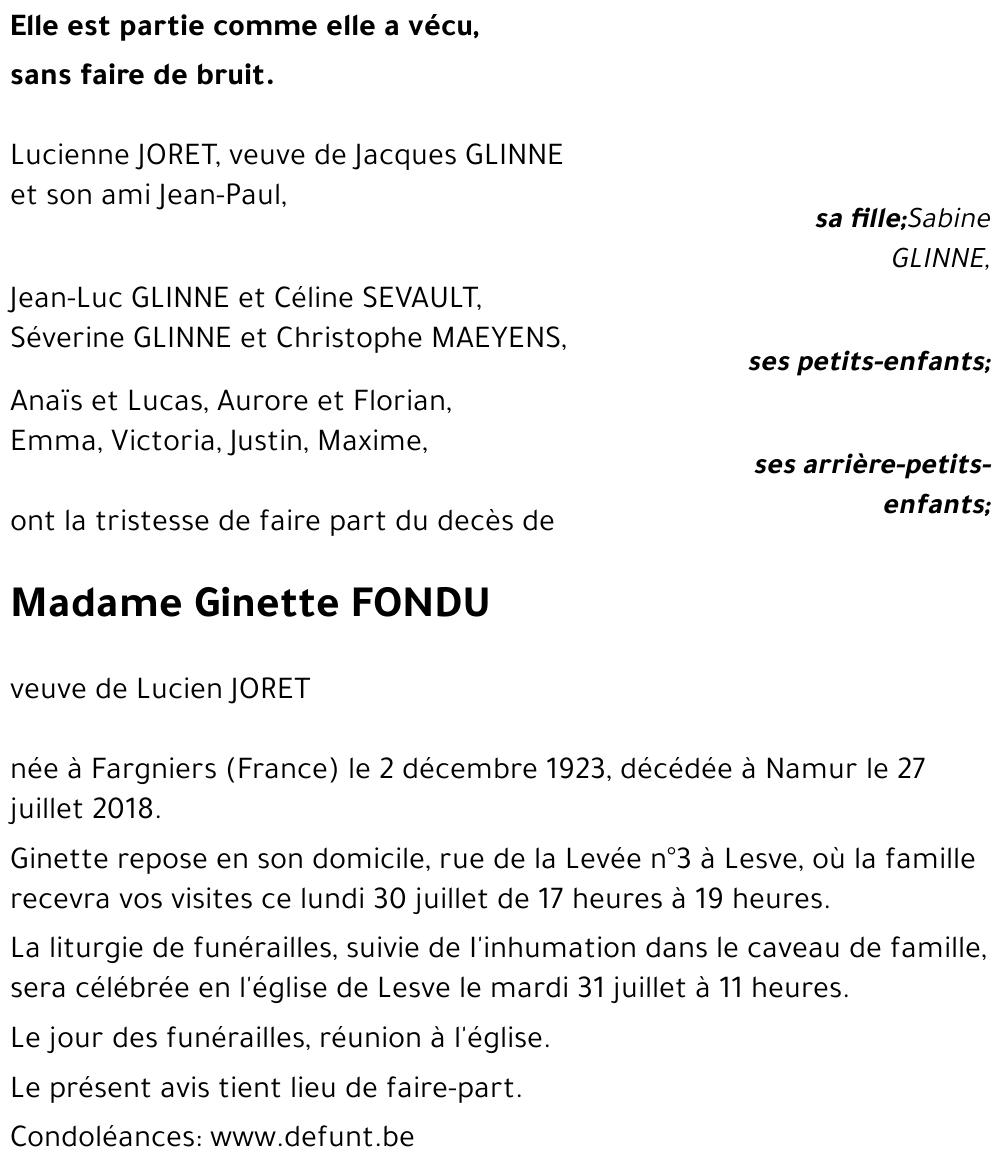 Ginette FONDU