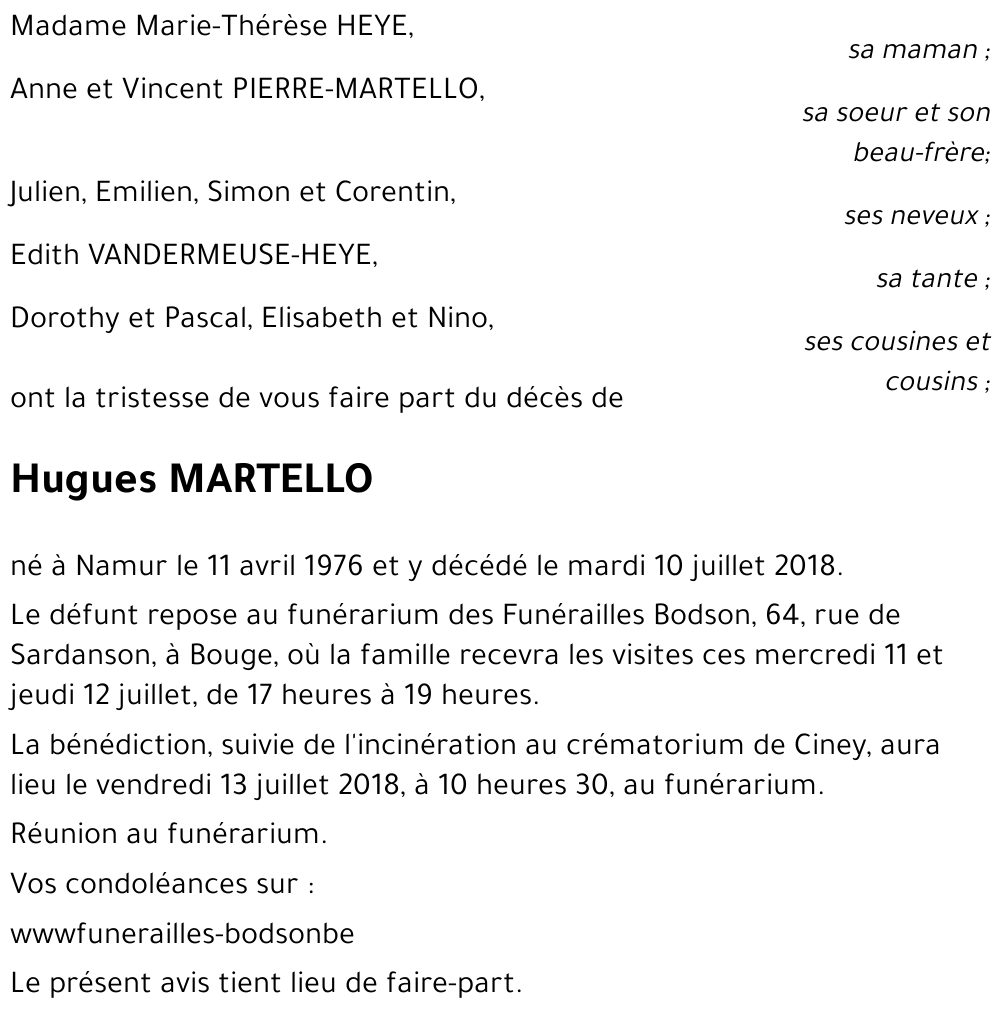 Hugues MARTELLO