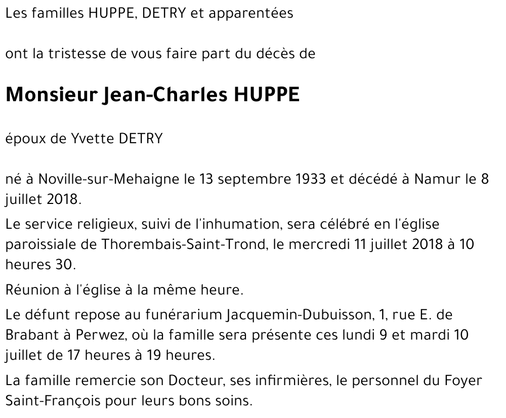 Jean-Charles HUPPE