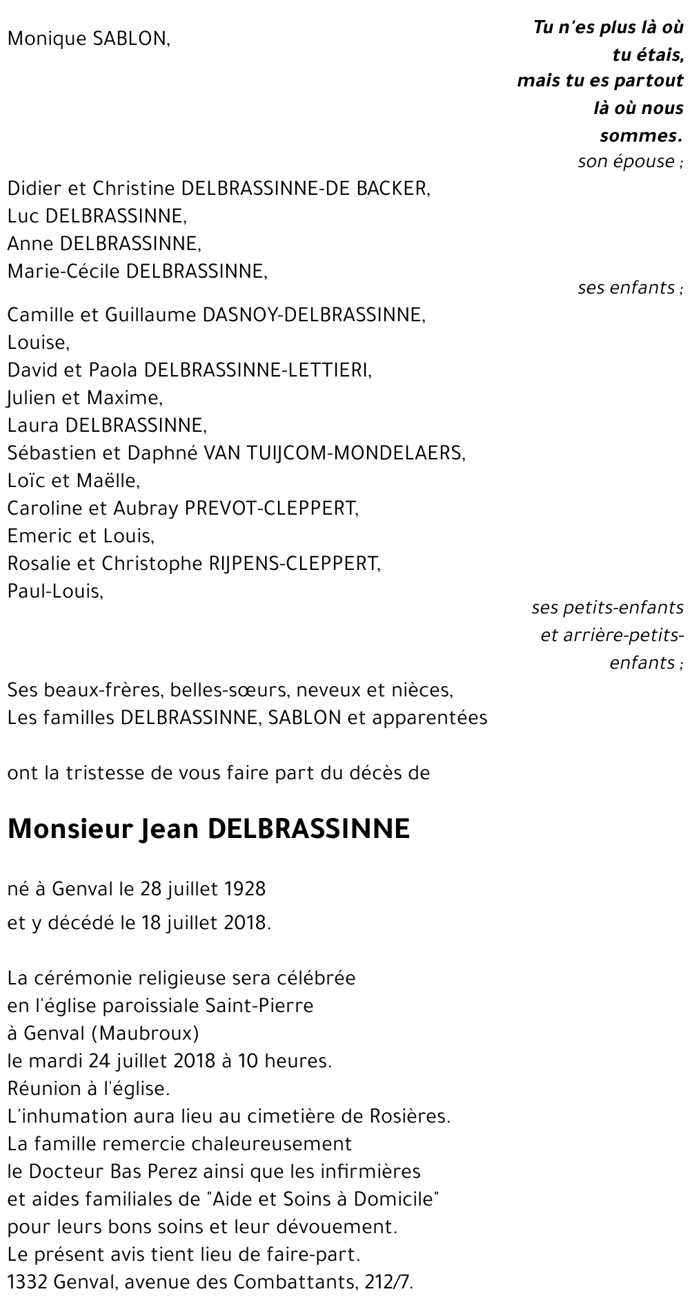 Jean DELBRASSINNE