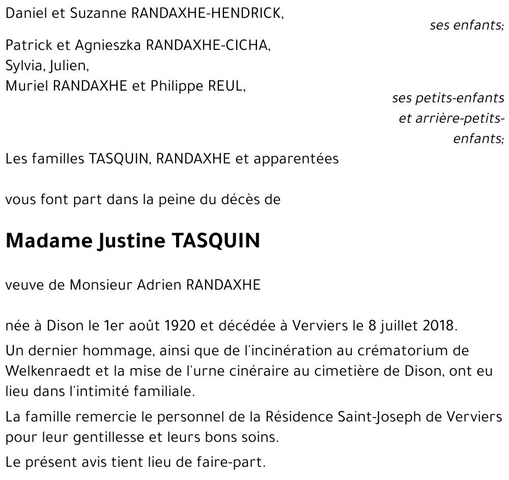 Justine TASQUIN