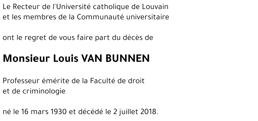 Louis VAN BUNNEN