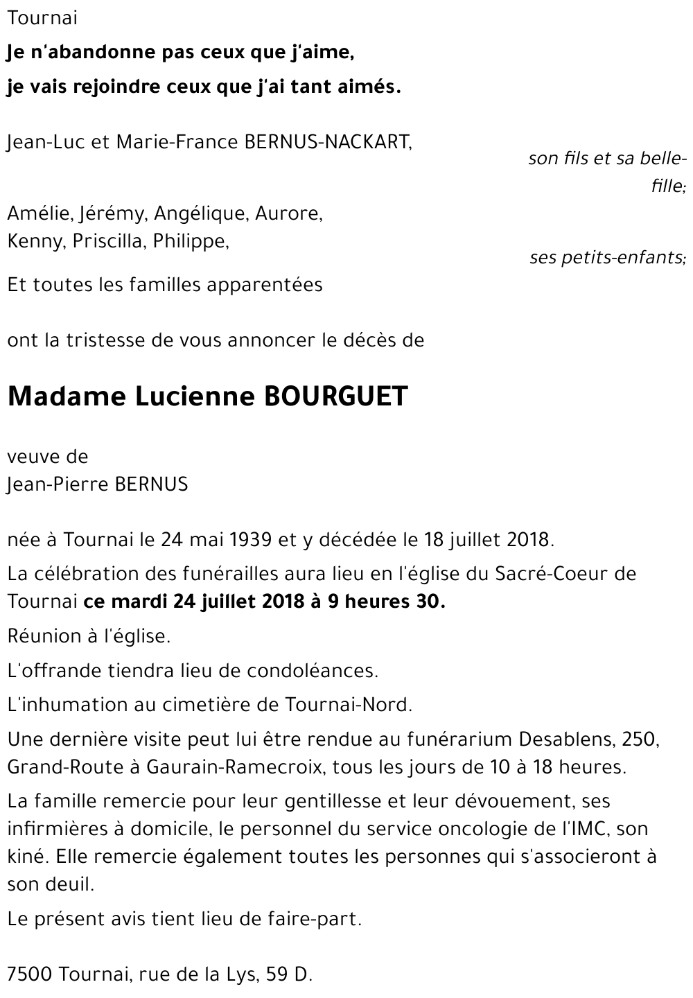 Lucienne BOURGUET