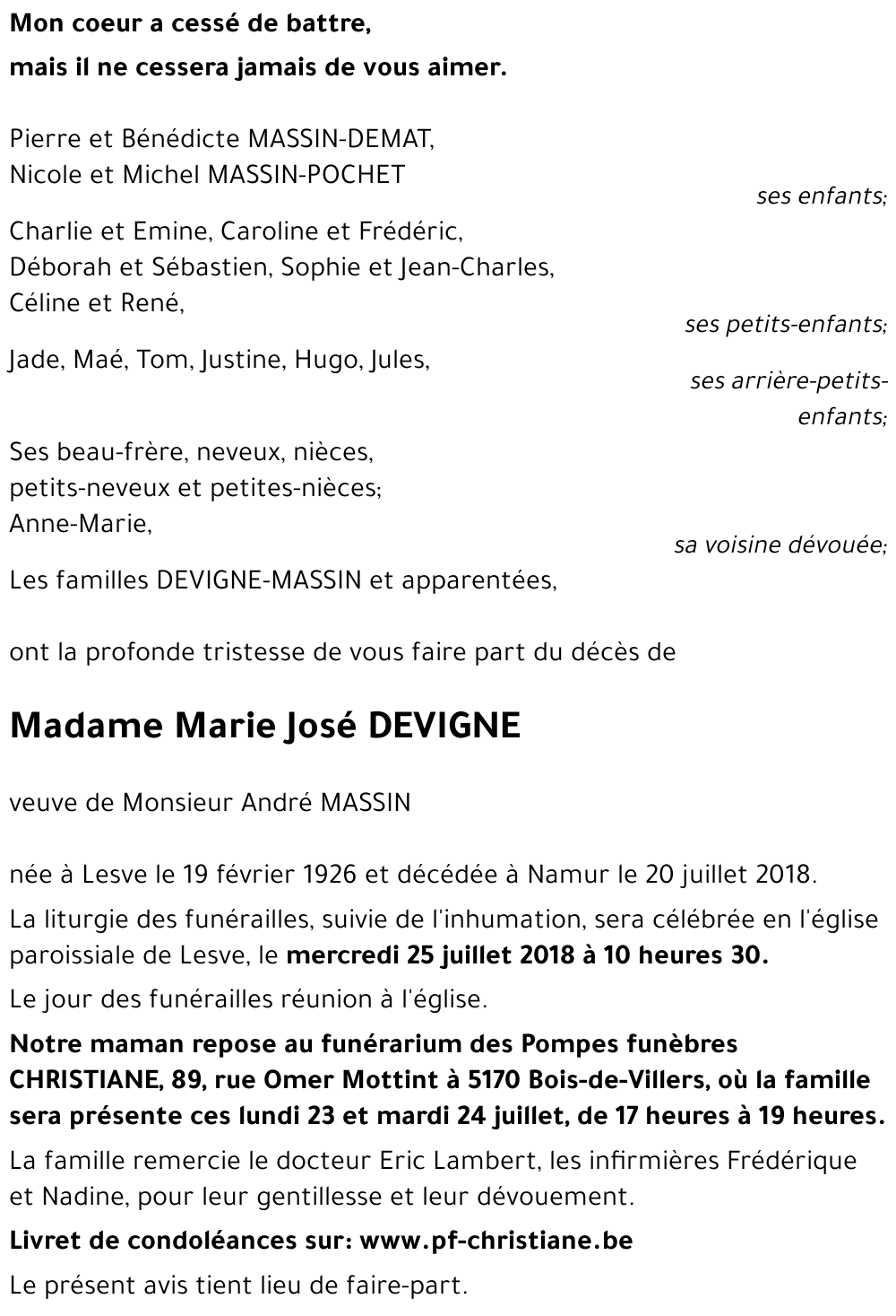 Marie José DEVIGNE