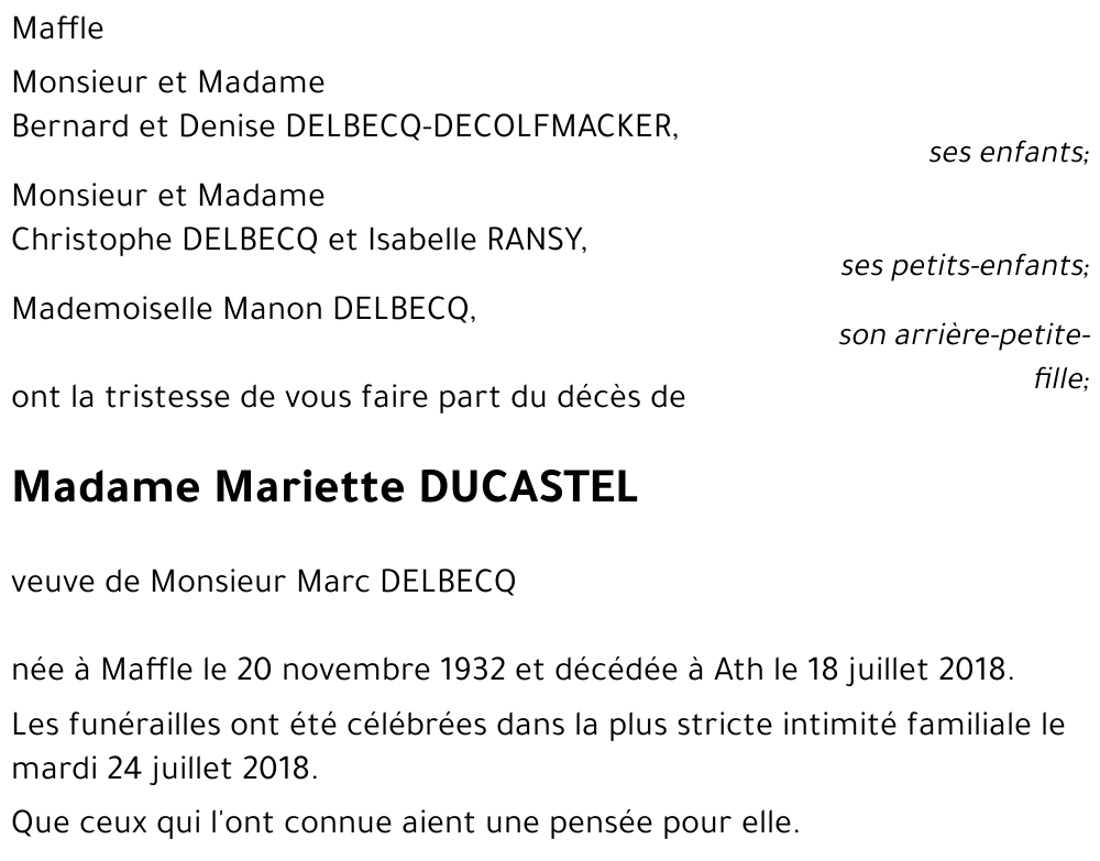 Mariette DUCASTEL