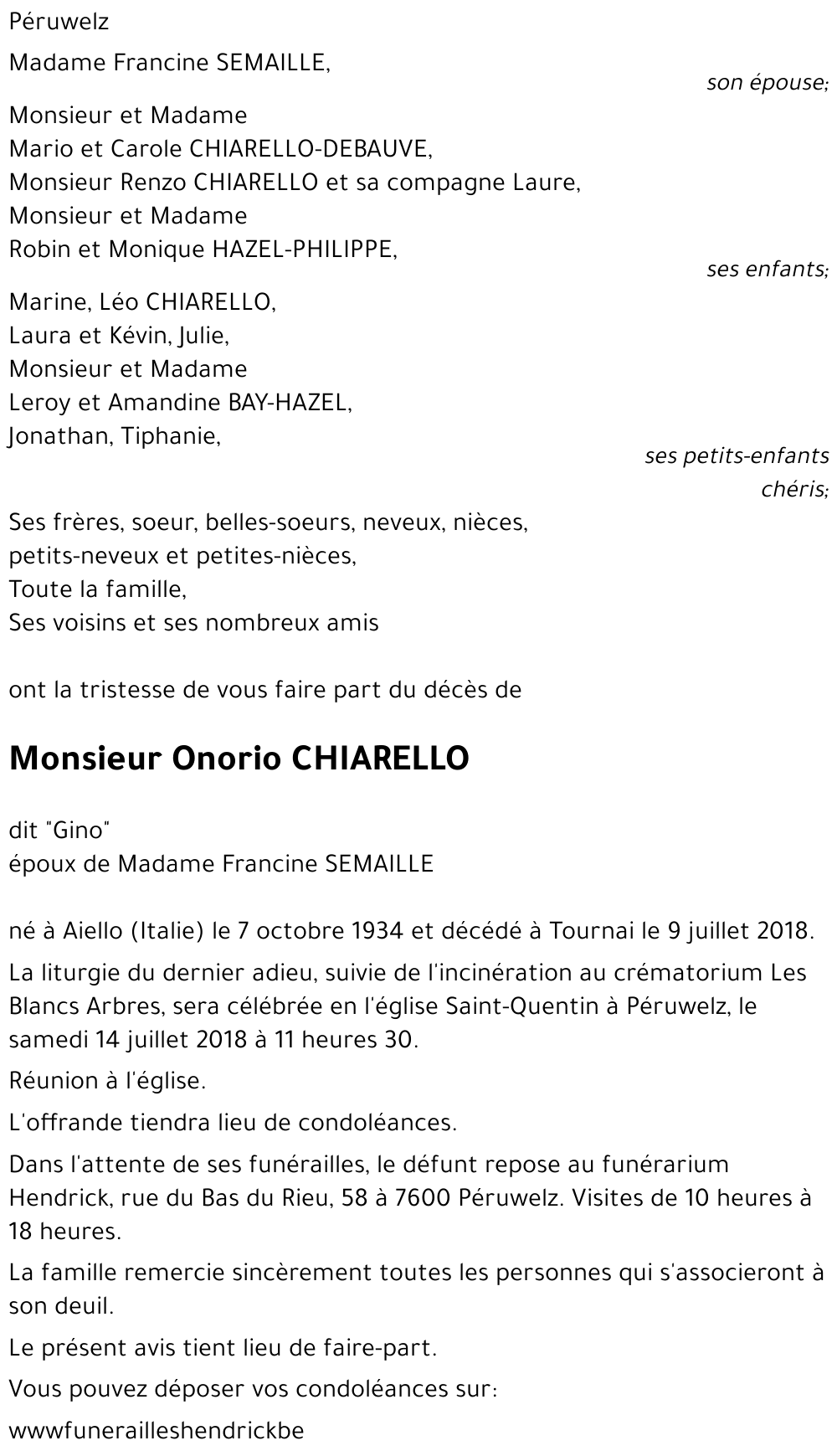 Onorio CHIARELLO