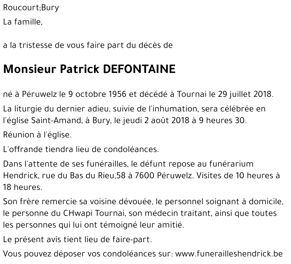 Patrick DEFONTAINE