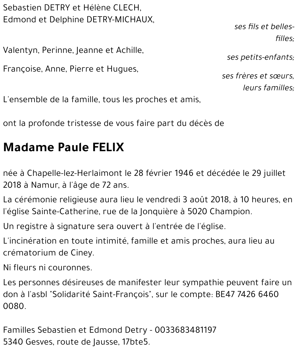 Paule FELIX