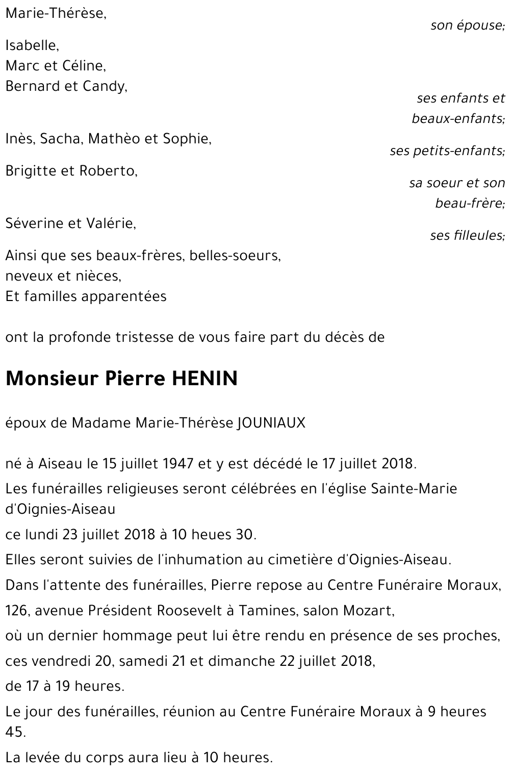 Pierre HENIN