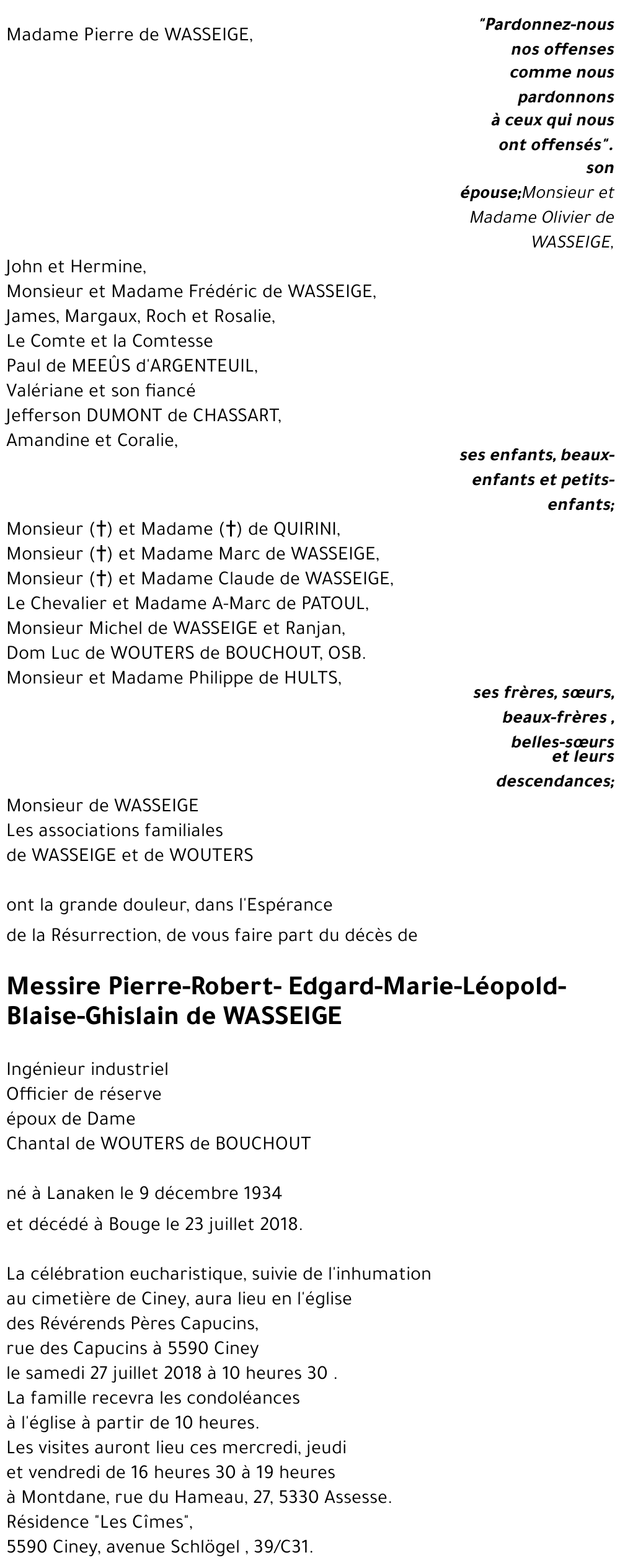 Pierre-Robert-Edgard-Marie-Léopold-Blaise-Ghislain de WASSEIGE