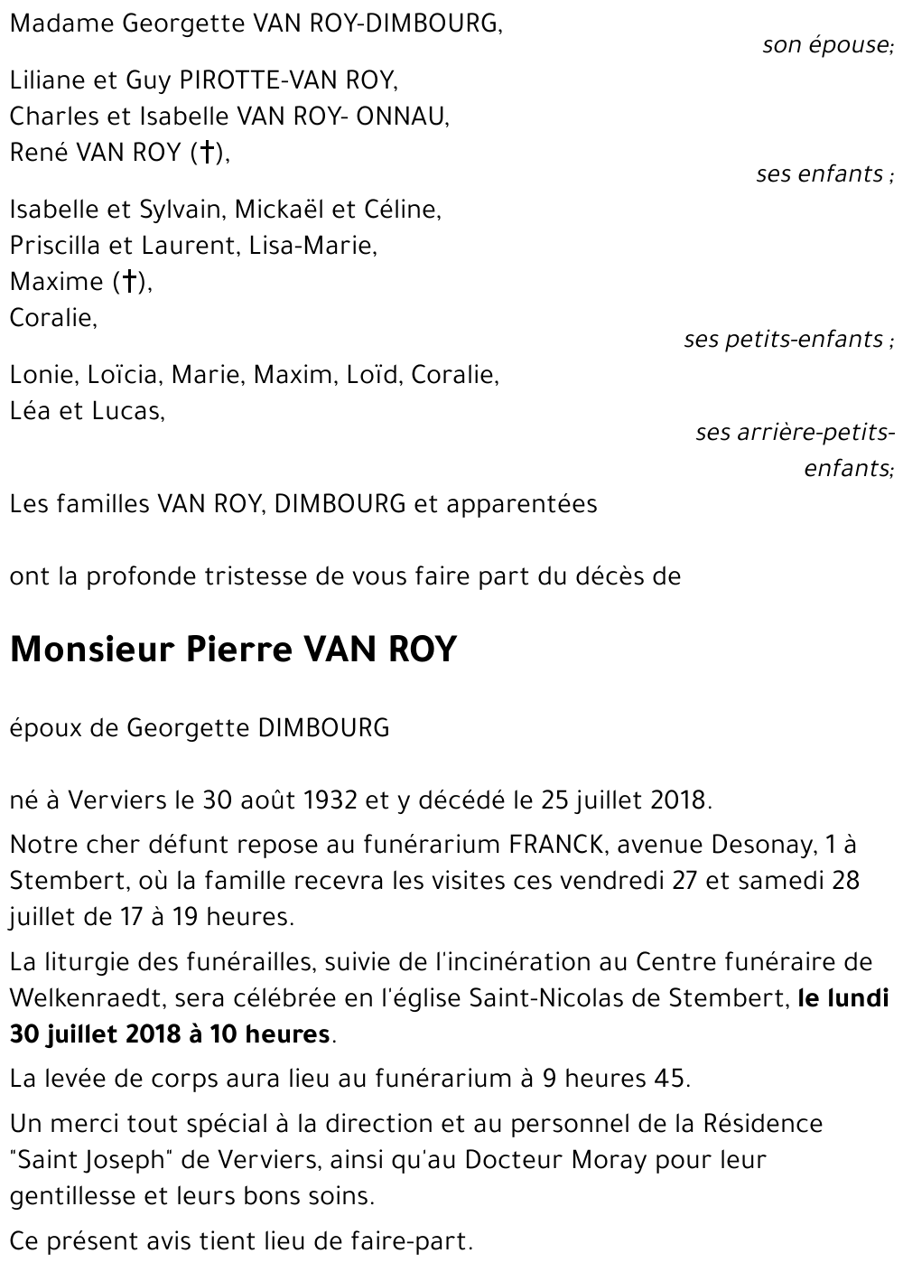 Pierre VAN ROY