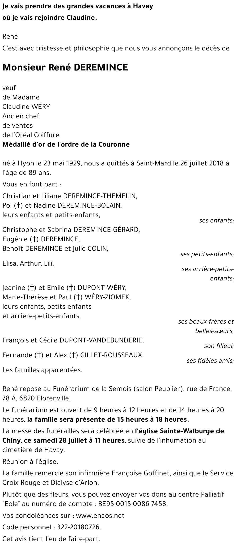 René DEREMINCE