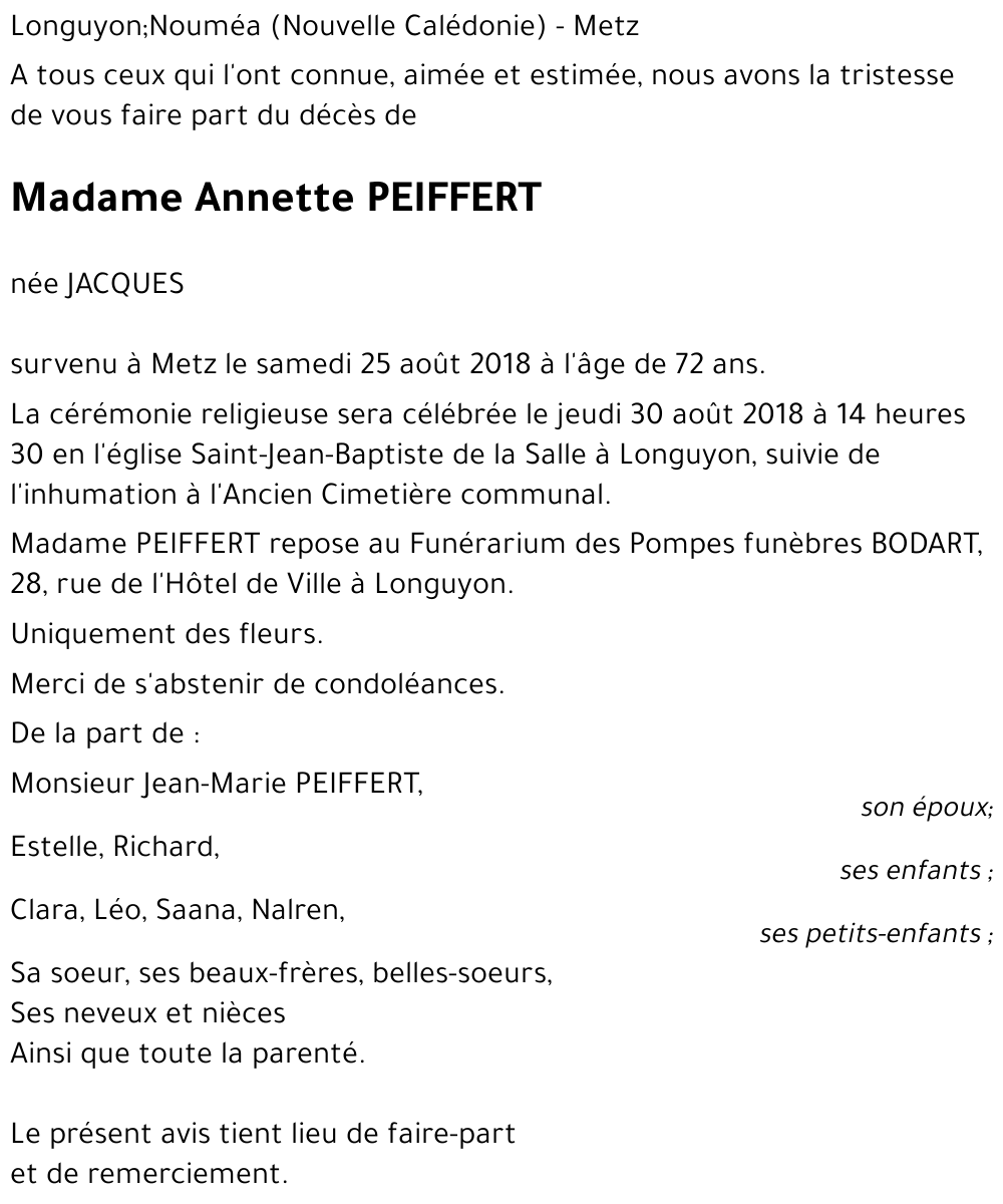Annette PEIFFERT