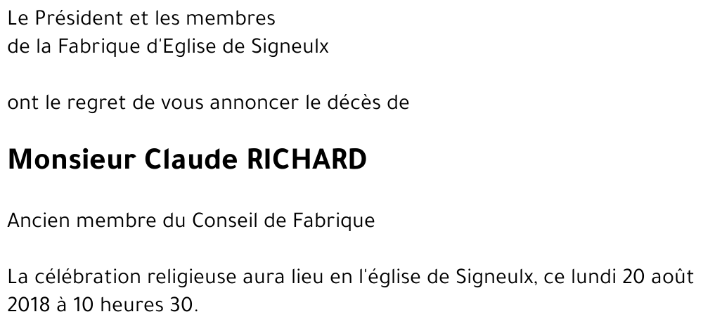 Claude RICHARD