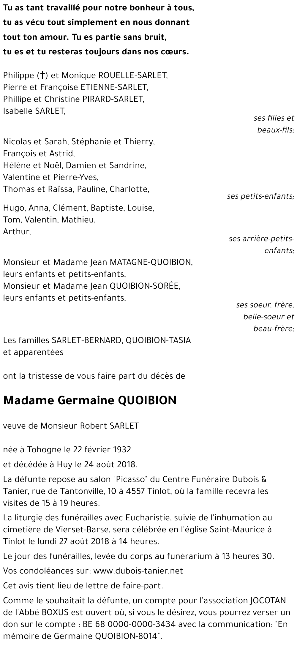 Germaine QUOIBION