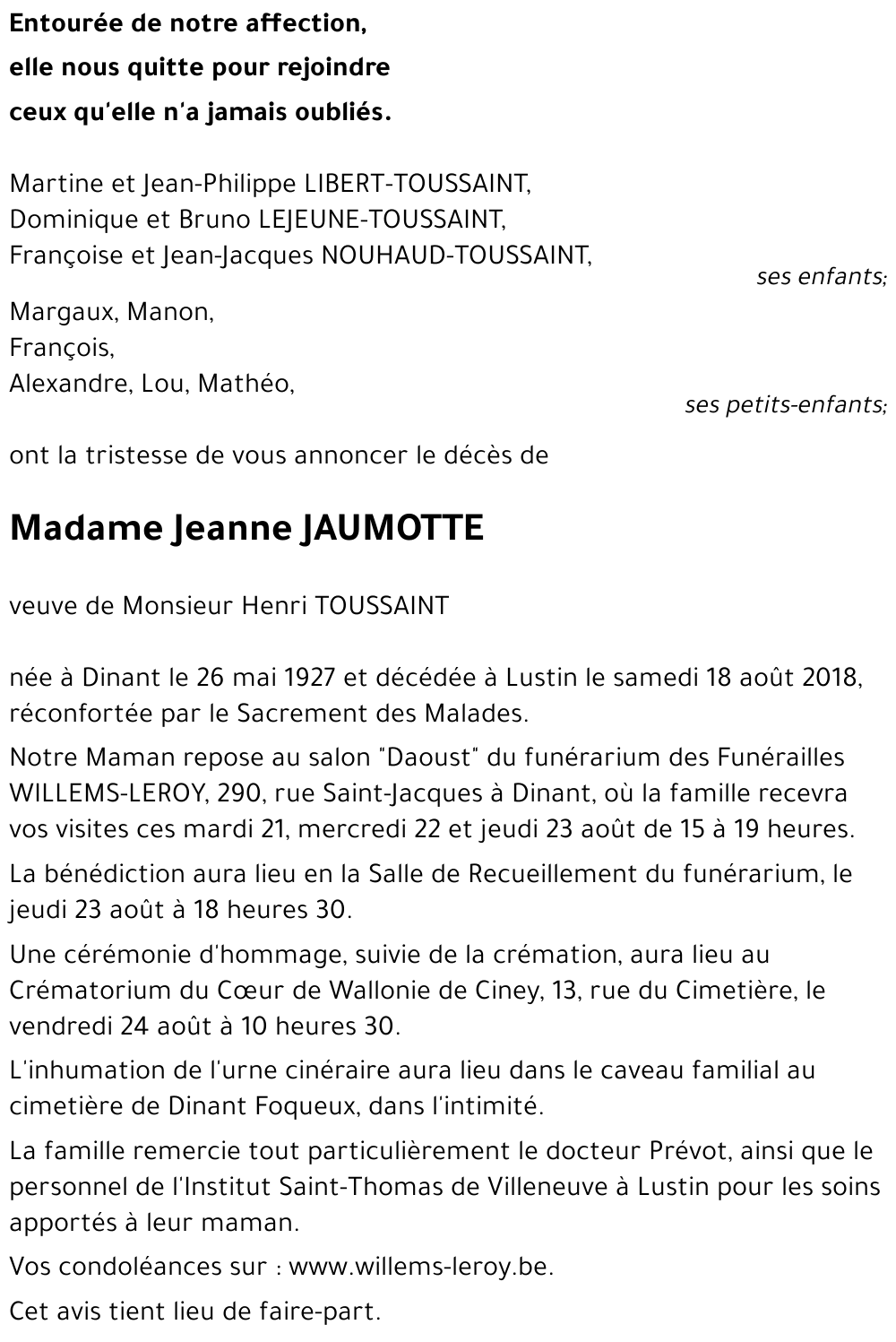 Jeanne JAUMOTTE