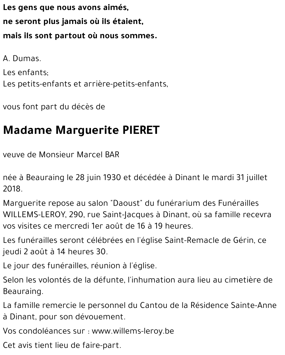 Marguerite PIERET