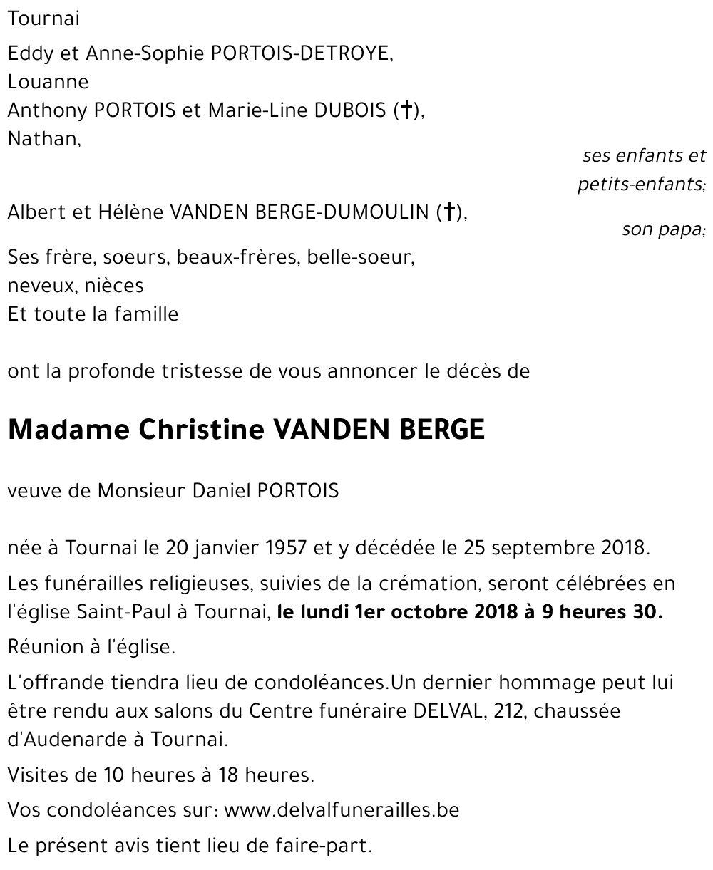 Christine VANDEN BERGE