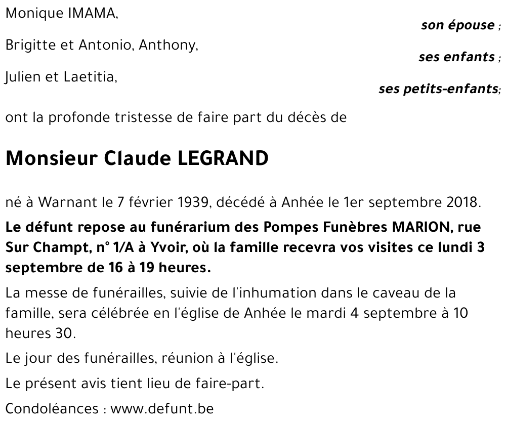 Claude LEGRAND