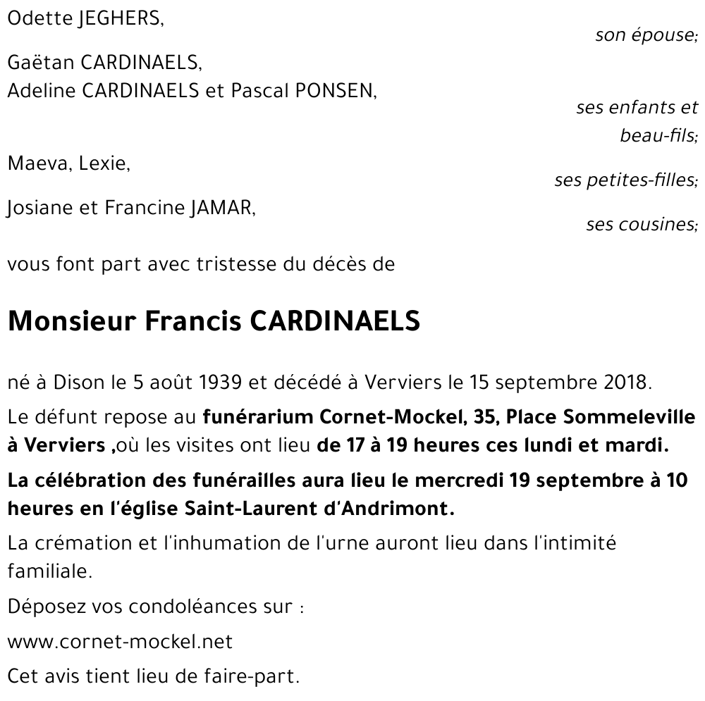 Francis CARDINAELS