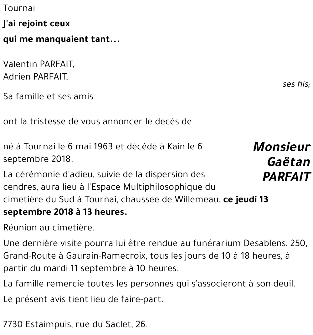 Gaëtan PARFAIT