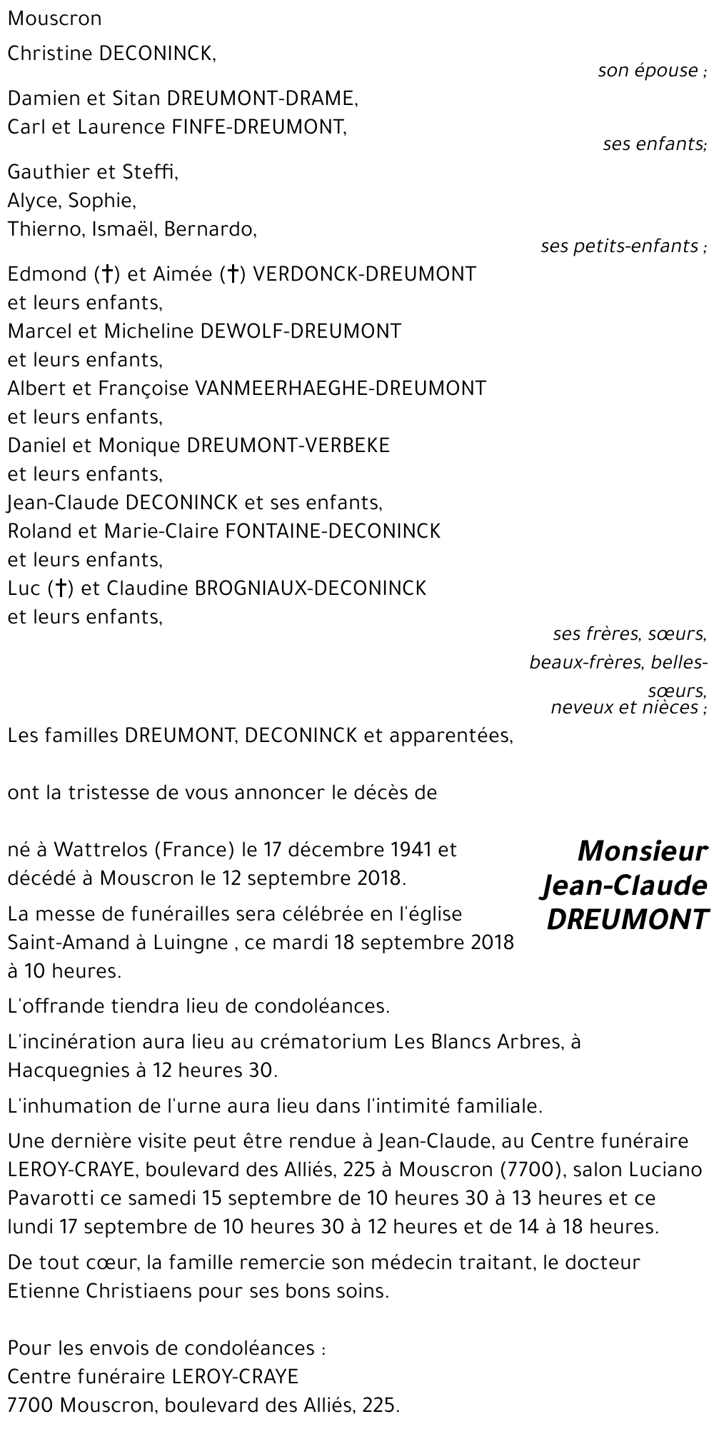 Jean-Claude DREUMONT