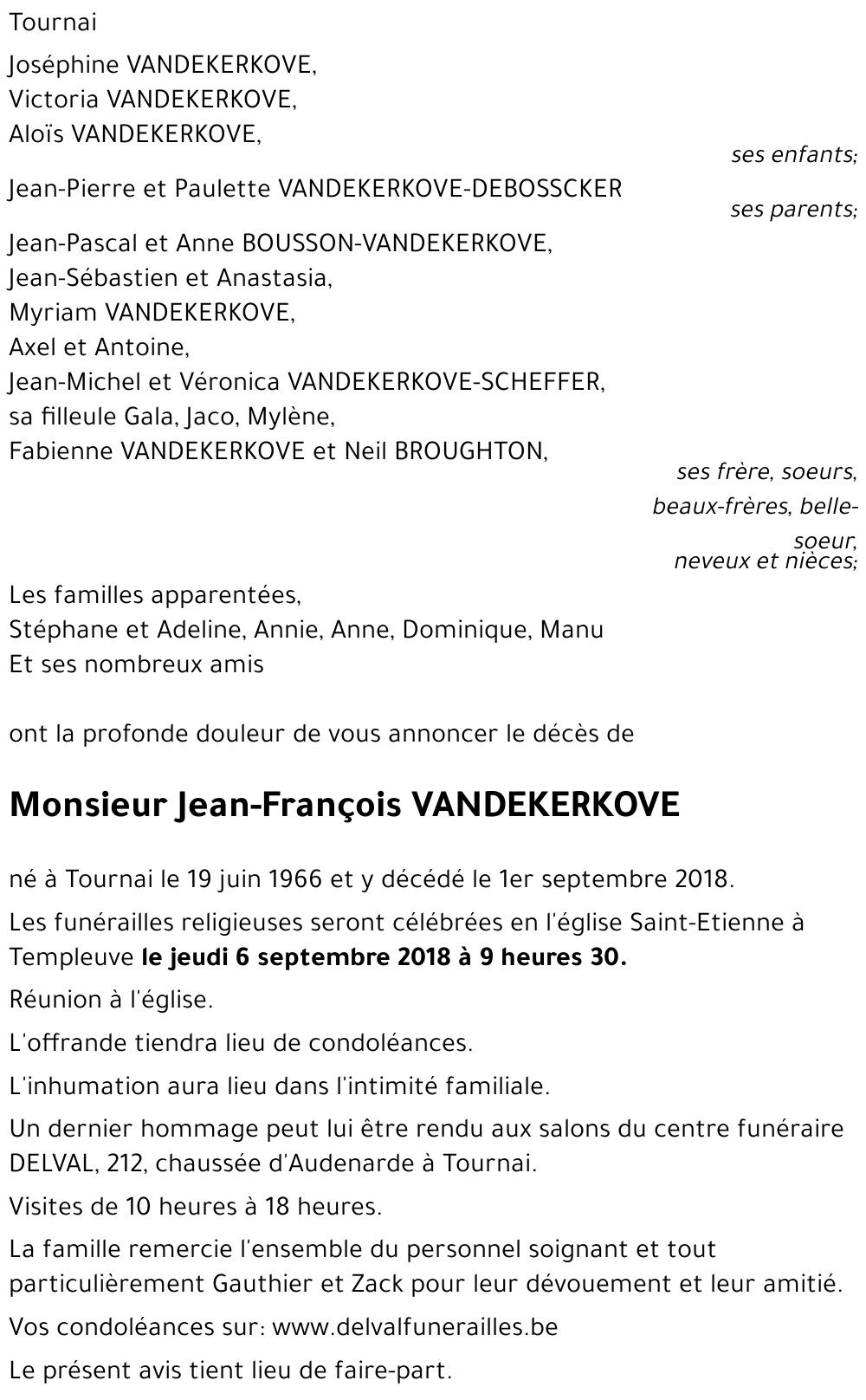 Jean-François VANDEKERKOVE