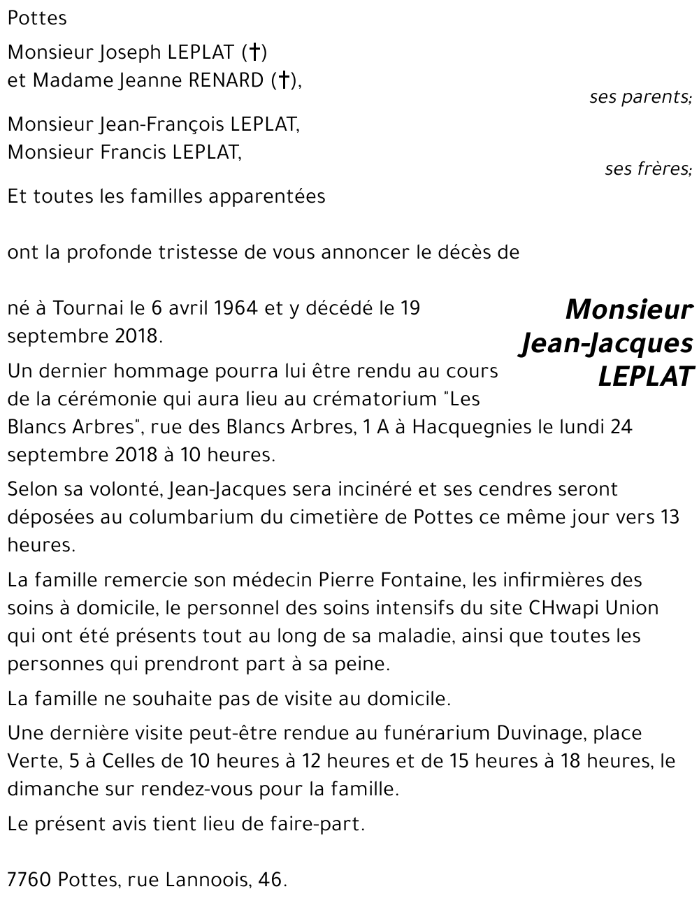 Jean-Jacques LEPLAT