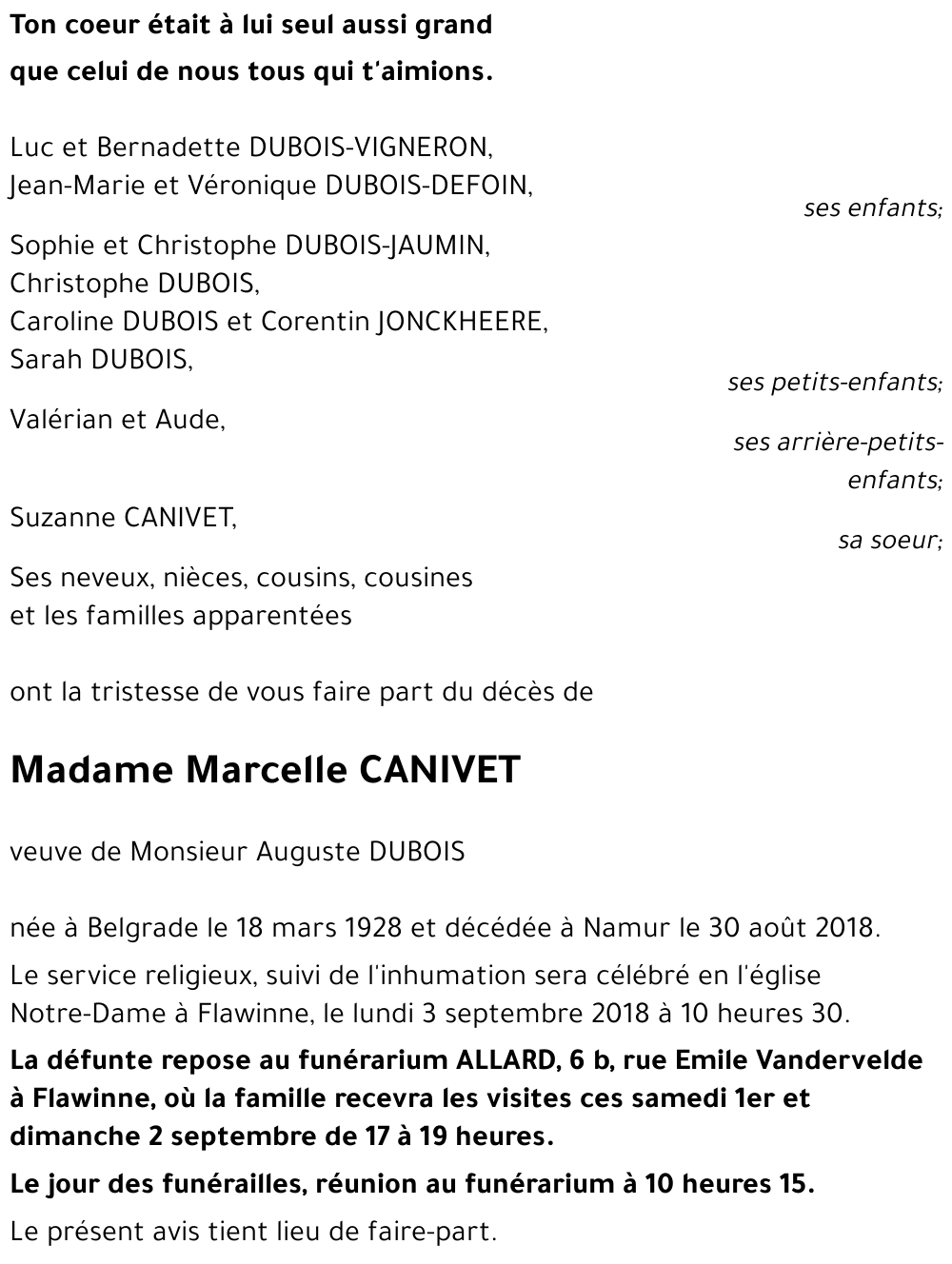 Marcelle CANIVET